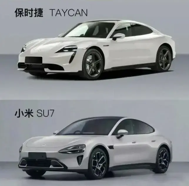 샤오미 전기차 SU7과 타이칸 비교